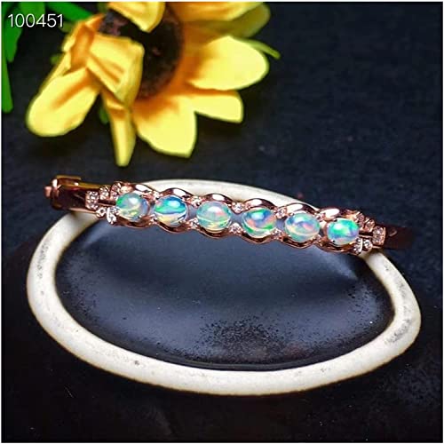 Bracelet en opale naturelle et véritable monté sur argent 925 de mode