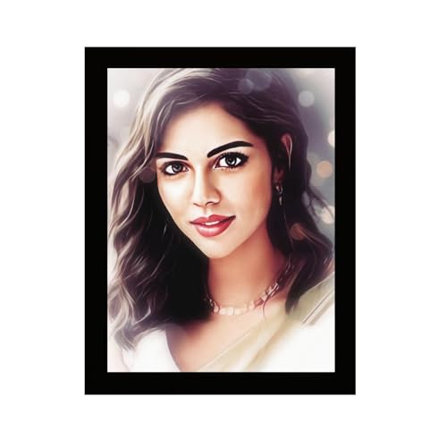 FA6 Personalized Digital Oil Painting Wood Rectangular Photo Frames Wall Mount with Picture Upload 12x8 Inches Big Size Customized Photo Frame for Wedding Anniversary Pack of 1 Black