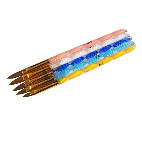 Top McKinley 5pcs Acrylic Nail Art UV Gel Carving Pen Brush Liquid Powder DIY No. 2/4/6/8/10