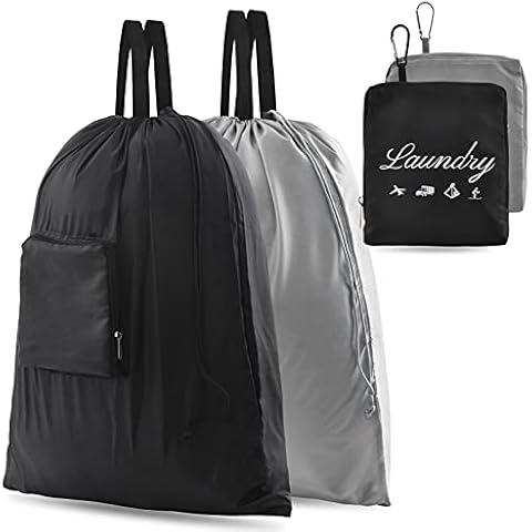 Travel Laundry Bag with Handles and Aluminum Carabiner Cover