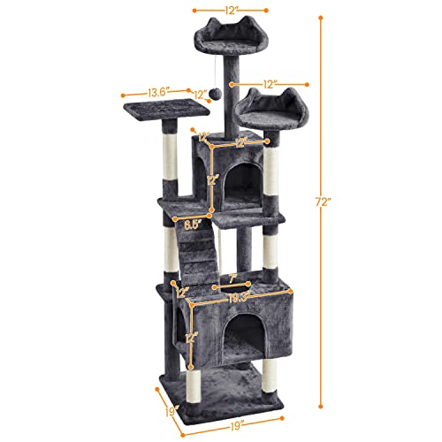 Torre para gatos de 72 pulgadas para uso interior miniatura 3