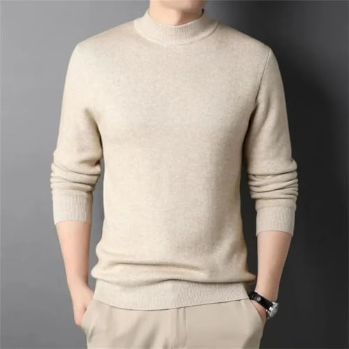 Men's Stand Collar Sweater Solid Color Pullover Knitted Casual Warm Soft Top3