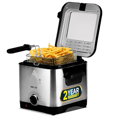IBELL 1.5L Electric Deep Fryer1500W with 4 Cooking Modes, Temp Control, Transparent Lid (Silver)