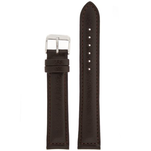 Tech Swiss Extra Long Watch Band Leather Dark Brown Padded 18 millimeters