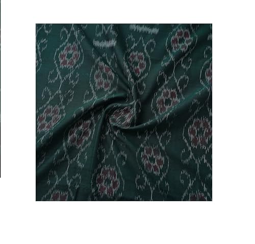 Image of Premium Sambalpuri Ikat Weave Pure Handloom Cotton Shirt Fabric Authentic Odisha Traditional Tie-Dye Craft, Soft & Breathable Natural Cotton Material for Custom Tailoring, Casual & Formal Wear