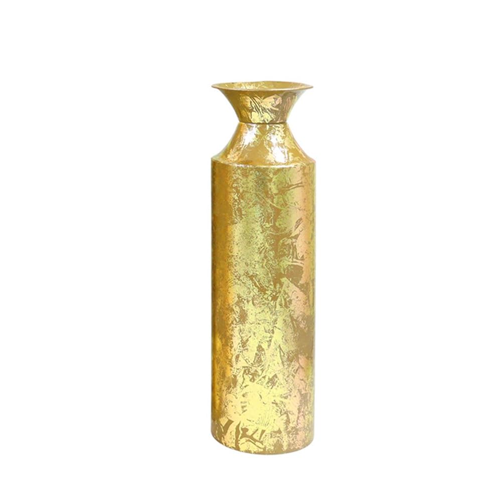 Hosley Decorative Gold Metal Tall Floor Vase. Ideal Gift for Weddings Party Spa Reiki Meditation Settings O5 (16" High)