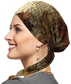 Ahead Collection Petite Pretied Bandana Chemo Scarf for Women - Rust Feathers