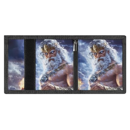 Zeus God Greek Mythology Custom Trifold Wallet Front Pocket Credit Card Holder with Coin Purse for Men Women Travel Gifts4