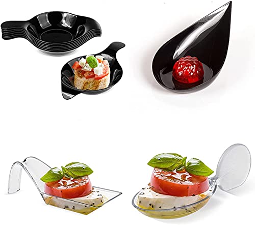 Healthcom 100 Packs Clear Dessert Plates Plastic Appetizer Plates Dessert Dishes Tasting Spoons Mini Plates Serving Plate Reusable Disposable Asian Spoons Small Catering Dessert Bowls For Party #TOP5