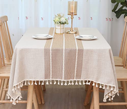Nappe rectangulaire en coton et lin de qualit&eacute; sup&eacute;rieure infroissable Eidoct - 3