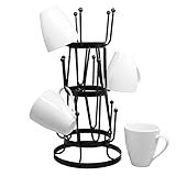 Neat-O Stylish Steel Mug Tree Holder Organizer Rack Stand (Black)