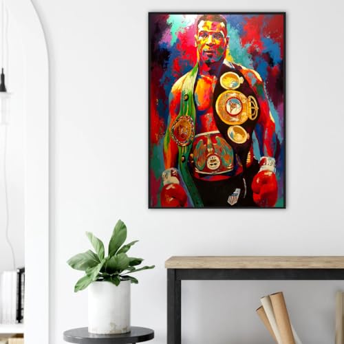 Mjtq Mike Tyson Posters Boxing Wall Art Sports Star Prints Mike Tyson Canvas Oil Painting Living Room Decoration Unframed 16X24Inch thumb #2