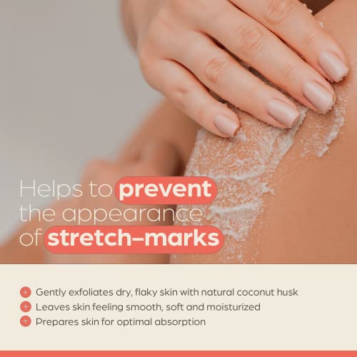 Cocobaba Coconut Oil Stretch Mark Scrub - Exfoliating And Moisturizing Body Scrub With Organic Coconut Oil Paraben-Free |Dermatologically Tested|First Time Mom Gift|Pregnancy Must Have #TOP2