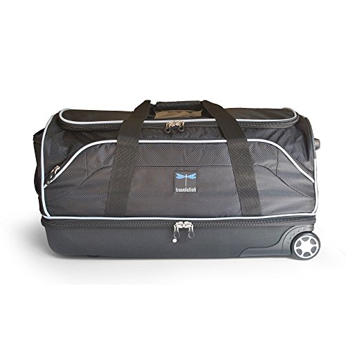 Travolution 28” Wheeled Drop-bottom Duffel With Garment Rack With Grey Trim, one size
