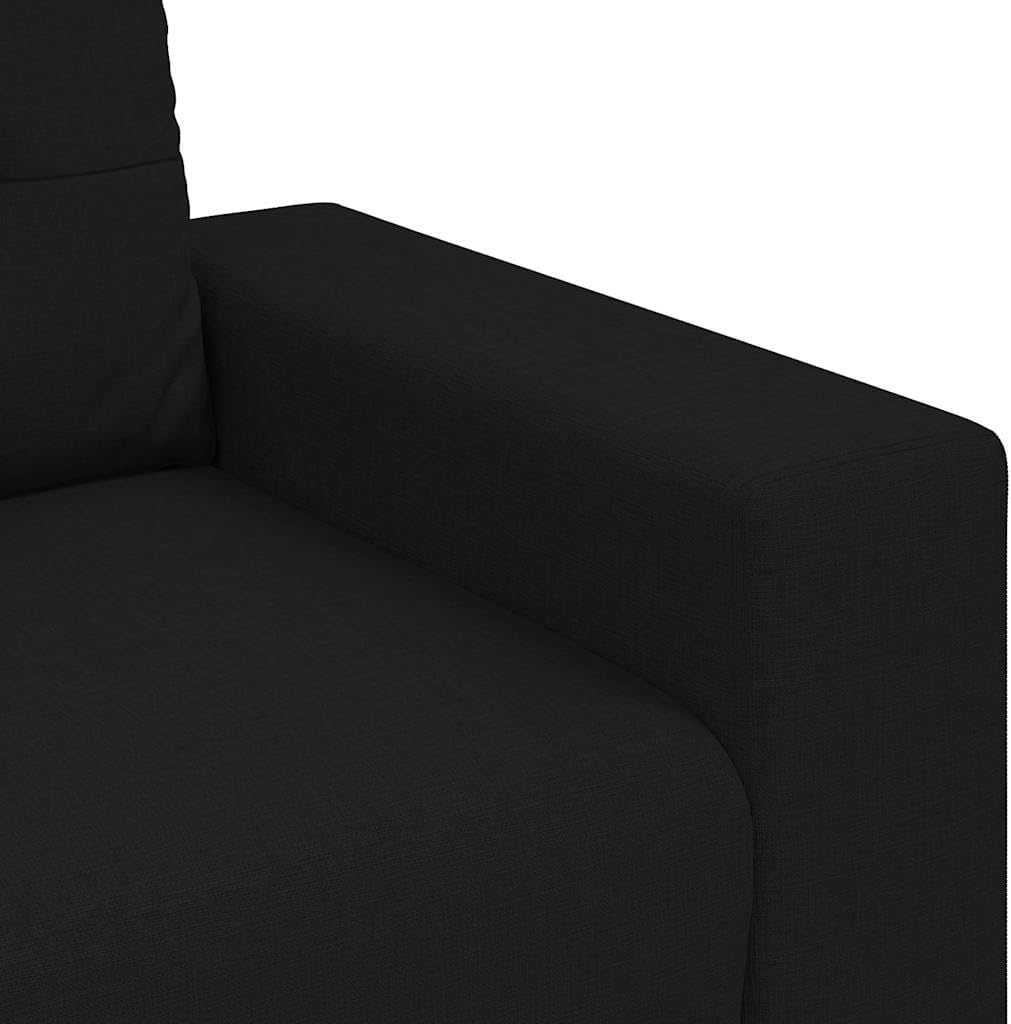Loveseat Sofa Black 100% Polyester Living Room Furniture