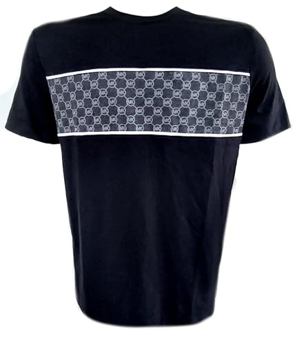 Michael Kors Mens Cotton Blend MK Logo Crew Neck T Shirt Black (M)