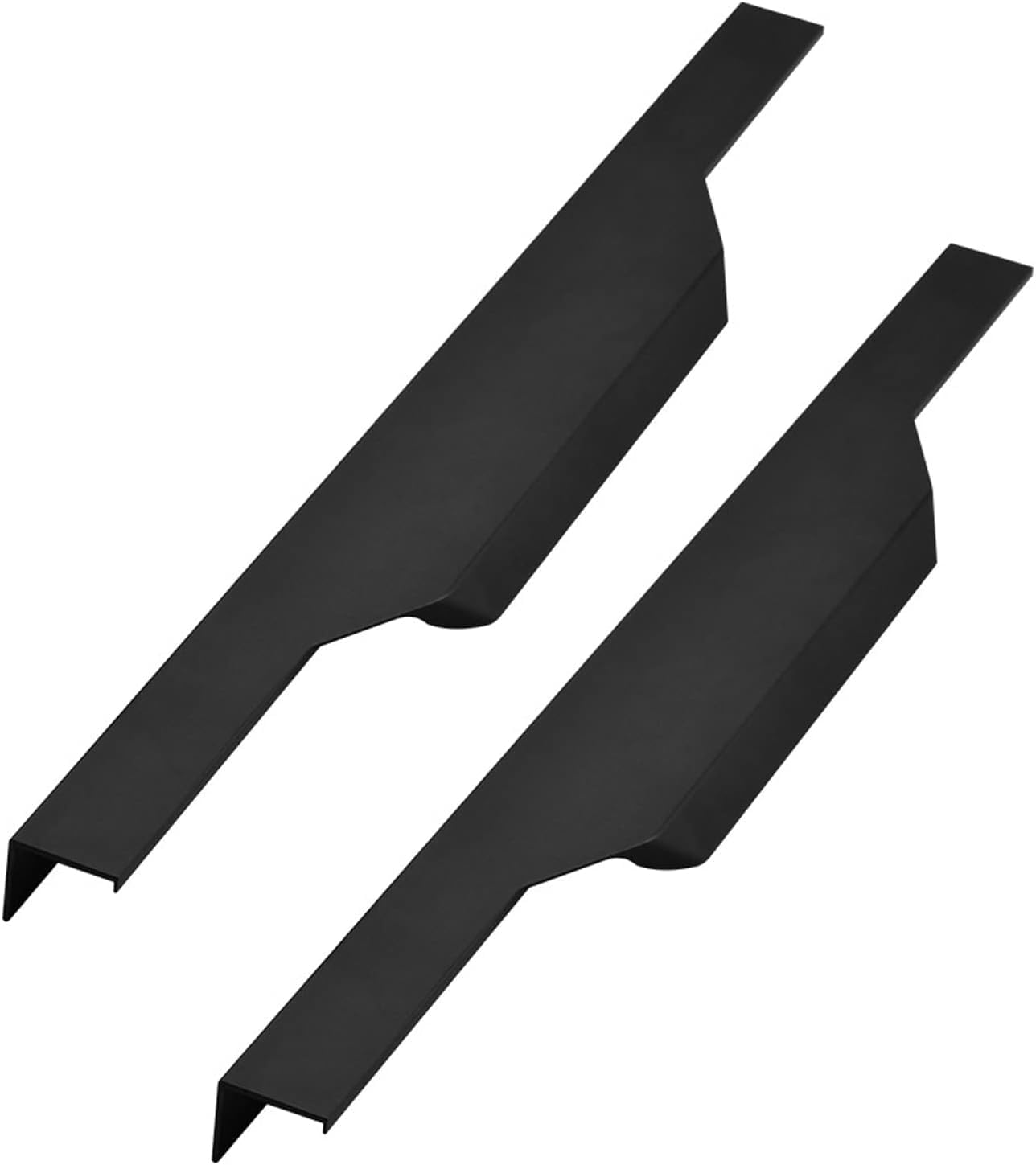 SBZIOJHDR Door Handle, Finger Edge Pull Wardrobe Kitchen DrawerHandles Furniture Gate Hardware Knobs Black 2 Pieces(Overall Length 600mm)