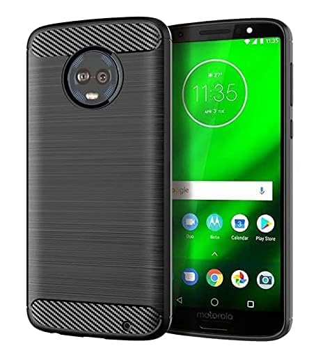 Image of Hybrid Carbon Fiber Back Case for Moto G6 (Black)