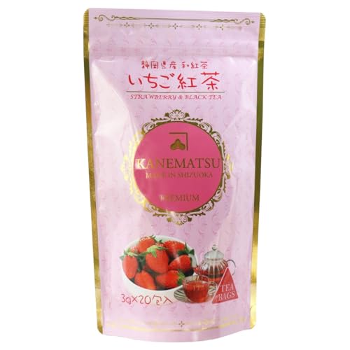 カネ松製茶 いちご紅茶 ティーバッグ 3g×20包入 静岡県産 紅茶 フルーツティー 苺 国産 ティーバッグ 香り高い フレーバー ホット アイス対応 お茶 ティータイム ストロベリーのサムネイル