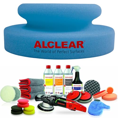 ALCLEAR 5713050M Handpolierschwamm – Polierschwamm Auto für Lackpflege & Versiegelung – weiches Pad zum Auftragen von Politur & Wachs – lackschonend, waschbar & wiederverwendbar – Made in Germany