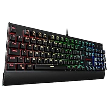 Teclado Mecânico Gamer Redragon Kala Rgb Switch Blue com fio, PRETO, Full Sized, K557RGB(BLUE)
