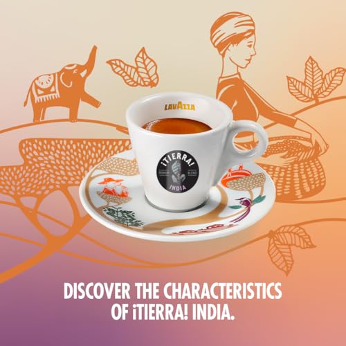 Image of Lavazza Tierra India | Blend of Arabica Robusta Whole Roasted Coffee Bean| Traditional Drum Roasting | 1Kg Pack (Pack of 2)