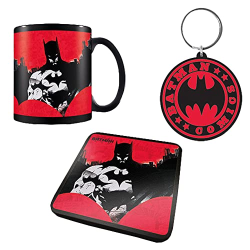 Pyramid International Batman Gift Set - Includes Mug, Coaster, Keyring in Comics Design Presentation Box - Comic Book Fans and Collectors - Officially Licensed Merchandise