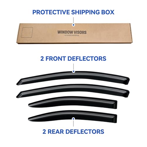 Image of Window Visors Rain Guards Shield for 2005-2010 Pontiac G6, Out-Channel Window Vent Wind Deflectors Visors Shades for 05-10 Pontiac G6