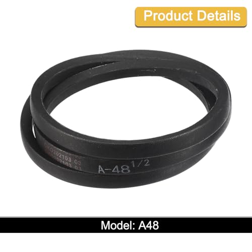 Image of uxcell A48 1 /2 Classic Wrapped V-Belt, 50 inch Outside Circumference Wrapped Industrial Rubber V-Belt A Profile V-Belt for Industrial Machinery Equipment, Black
