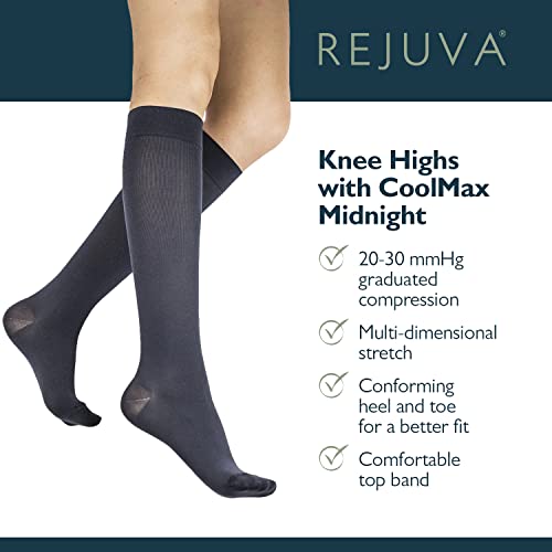 Image of Rejuva COOLMAX 20-30 mmHg Knee-High Graduated Compression Socks for Women & Men