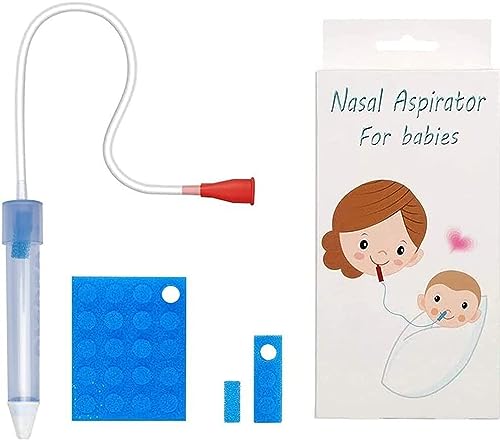 Image of Baby Nasal Aspirator with 24 Hygiene Filters, Mucus Aspirator for Baby, Cleanable and Reusable Nasal Congestion Relief for Infant