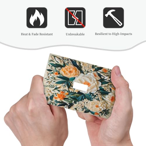 Decorative Switch Covers Plate Rustic Big Flowers Abstract Floral 1 Gang Wall Plate Oversized Single Toggle Wall Cover Plate Jumbo Electrical Light Switch Plate Faceplate for Bedroom Decor