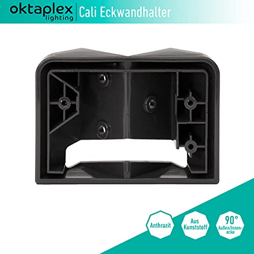 Oktaplex lighting Eckwandhalter anthrazit | geeignet für Außenecke Cali/Cali Motion und Cali Dos/Cali Dos Motion Eckmontage