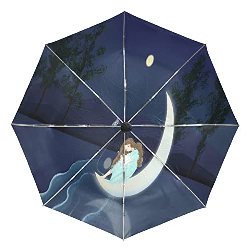 Parapluie de voyage automatique Art Lune idéal pour homme et femme