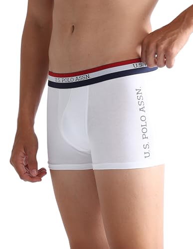 Image of U.S. Polo ASSN. Mens ET002 Anti Microbial Branded Stretch Cotton Underwear Trunk -Pack of 2