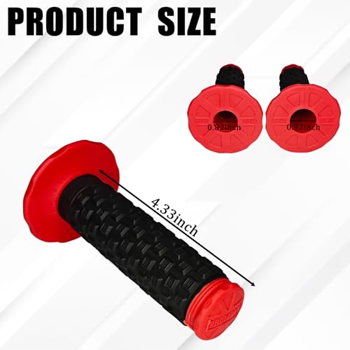 Image of 2PCS Motorcycle Handlebar Grips, 7 /8 inch Anti-Slip Dirt Bike Grips, Universal Motocross ATV Rubber Pillow Top Grips for CR80R /85R,CRF150R, CR125R /250R,CRF450R, CRF150F CRF230F CRF450F(Red)
