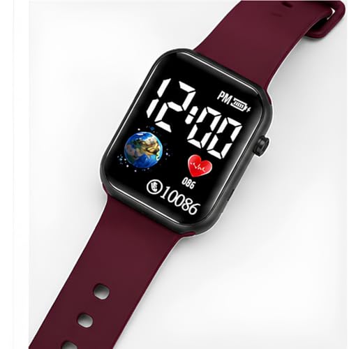 Image of XENTON Kids Digital Watch for Boys & Girls | LED Display Wrist Watch | One Touch Time & Date Display | Adjustable Strap | Lightweight Casual Watch for Kids Boys (Red)