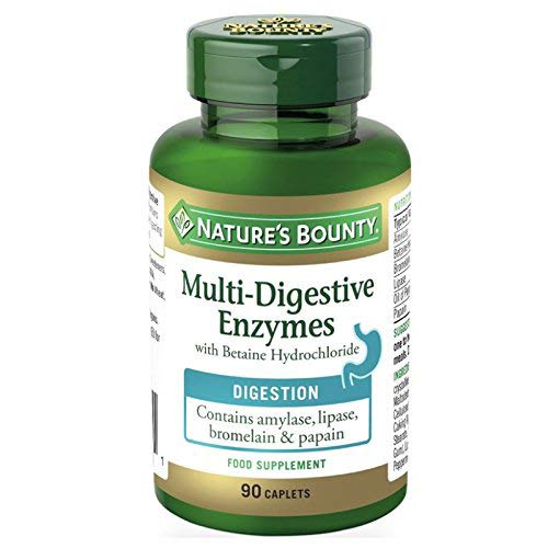 Nature's Bounty Multi-Enzyme Complex with Betaine Hydrochloride Caplets - Pack of 90