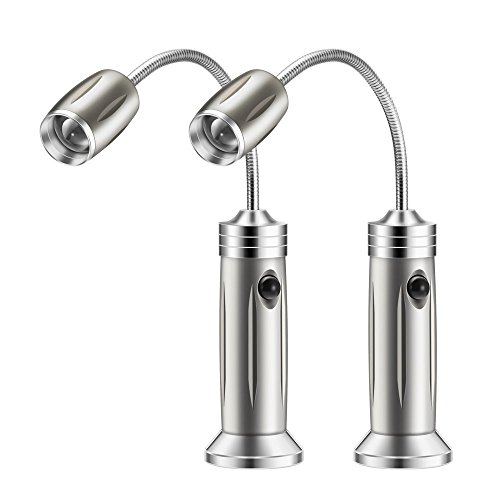 2 packs barbecue grill lumière, magnétique, Frontoppy 360 ° réglable LED Feux de barbecue extérieur Camping Lampe de sécurité avec col de cygne flexible pour gaz Charbon de bois Grill électrique