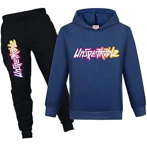 NILKOOZ Boys Tracksuit Hoodies Sweatshirt and Pants 2Pcs YouTube Gamer Kids Casual Clothing Sets Age 1-13 Years Navy Blue-140cm Cover