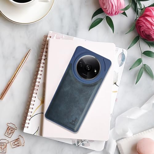 Image of AIBEX Shield Back Cover Case Compatible with Poco C61 / Xiaomi Redmi A3 Back Cover | Flexible Vegan Leather | Full Camera Protection | Raised Edges | Super Soft-Touch | Bumper Case