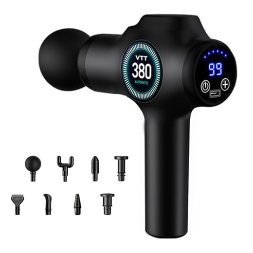 Pistola de Masaje Muscular, Pistola de Masaje, Pistola Masajeadora Muscular con 99 Niveles de Velocidades, 9 Cabezales de Masaje, Eléctrica Masajeador de Tejido Profundo, Pantalla LCD Táctil y Carga T