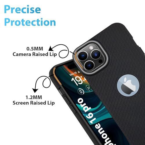 Image of LIRAMARK Rugged Carbon Fibre TPU Armor Silicone Back Cover Case for iPhone 16 Pro