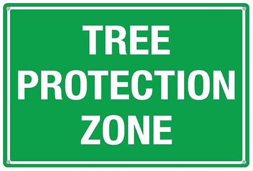 Tree Protection Zone Aluminum Tin Sign for Home Kitchen Wall Decor 12X8Inch