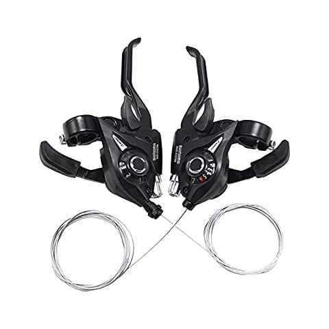 Fahrrad Schalthebel 3x7 Schalthebel Set 7 Fach Gangschaltung Schalthebel Bremshebel mit Bremskabel Schalt Bremshebel Schaltzüge für Fahrräder Rennrad Mountainbike Citybike Faltrad Fahrradzubehör Cover