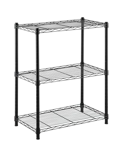 KitHome KG KITGARDEN Estantería Metálica Decorativa de Acero en Negro y 3 Baldas, 75x60x35cm