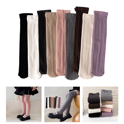 1 Pair Cotton Stockings Kids Over The Knee Socks for School Daily Comfortable and Warm Girls Socks Solid Color,Combed Cotton2
