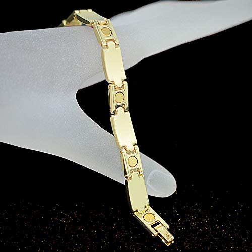 YSJNGF Bransoletka Charms Biżuteria magnetyczna Damska złota bransoletka Chińskie znaki Pomarańczowe kamienie Cat Eye Damska opaska na nadgarstek Bangle Charm Gift