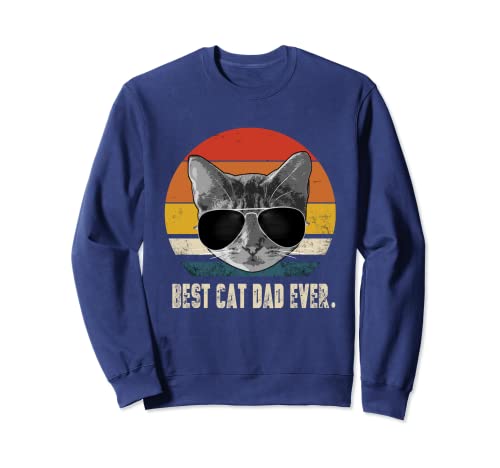Vintage Best Cat Dad Ever Retro Cat Daddy Día del Padre Sudadera