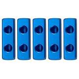 5PCS Air Manifold, 2 Way 5 Port Air Compressor Manifold, Aluminum Air Hose Inline Manifold Block Splitter, Pneumatic Manifold Air Distribution Block, NPT 1/4 Inch Supply Port, NPT 1/4 Inch Output Port